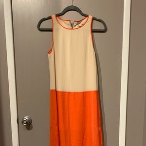 Alice and Olivia Orange and Cream dress